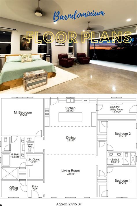 barndominium one bedroom plans